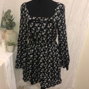 Black and white floral dress